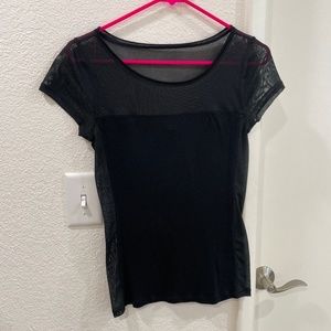 Express Black mesh top